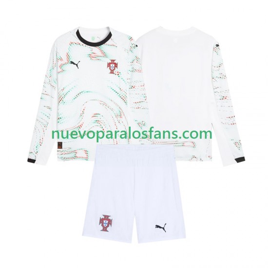 Camiseta de Fútbol Portugal Niño Exterior 2025 Manga Larga