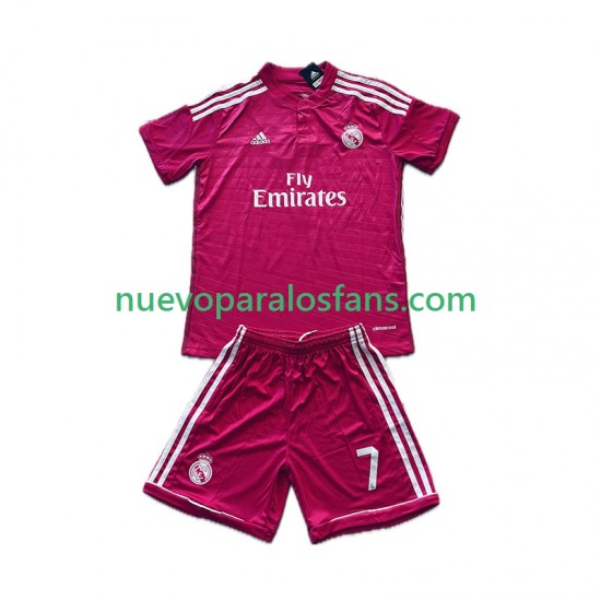 Camiseta de Fútbol Real Madrid Cristiano Ronaldo 7 2014 2015 Retro Niño Exterior Manga Corta