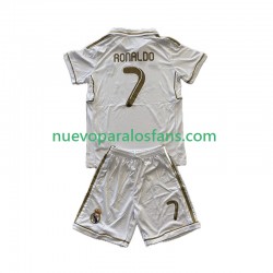 Camiseta de Fútbol Real Madrid Cristiano Ronaldo 7 2012 Retro Niño Casa 2011 Manga Corta