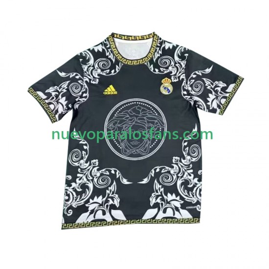 Camiseta de Fútbol Real Madrid Versace Black Edition Hombre Casa 2024-2025 Manga Corta