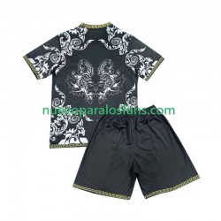 Camiseta de Fútbol Real Madrid Versace Black Edition Niño Casa 2024-2025 Manga Corta