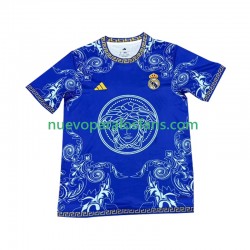 Camiseta de Fútbol Real Madrid Versace Blue Edition Hombre Casa 2024-2025 Manga Corta