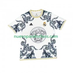 Camiseta de Fútbol Real Madrid Versace White Edition Hombre Casa 2024-2025 Manga Corta