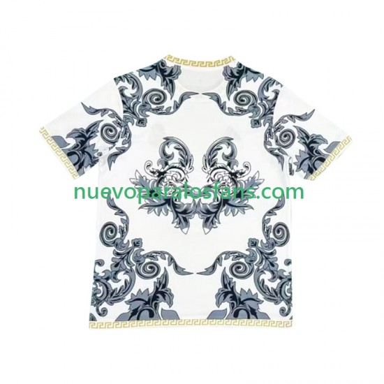 Camiseta de Fútbol Real Madrid Versace White Edition Hombre Casa 2024-2025 Manga Corta