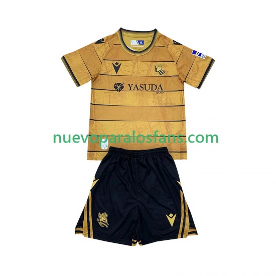 Camiseta de Fútbol Real Sociedad Niño Exterior 2024-2025 Manga Corta