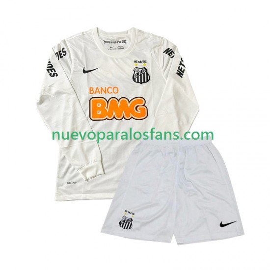 Camiseta de Fútbol Santos FC 2012 Retro Niño Casa 2011 Manga Larga
