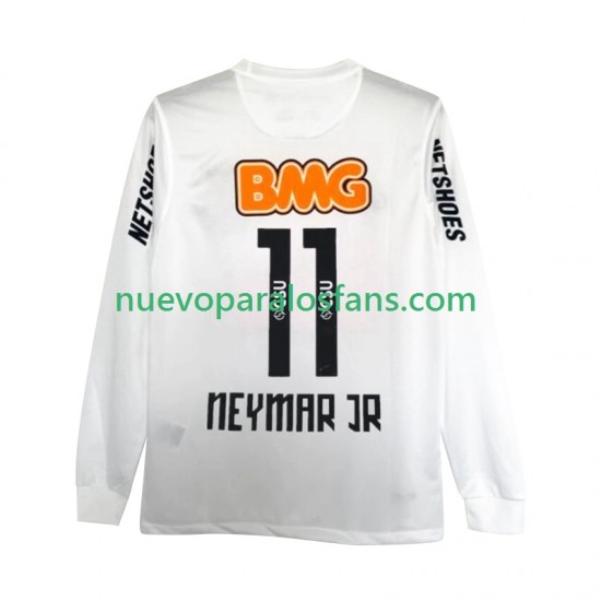 Camiseta de Fútbol Santos FC Neymar JR 11 2012 Retro Hombre Casa 2011 Manga Larga
