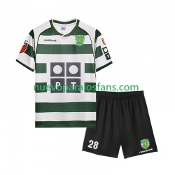Camiseta de Fútbol Sporting CP Cristiano Ronaldo 28 2001 2003 Retro Niño Casa Manga Corta