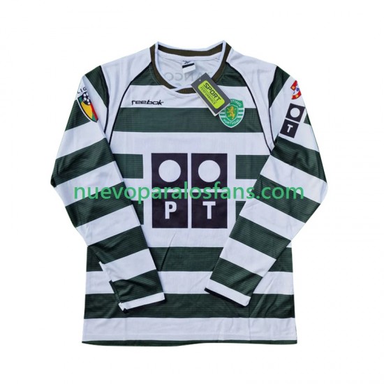 Camiseta de Fútbol Sporting CP Cristiano Ronaldo 28 2001 2003 Retro Hombre Casa Manga Larga
