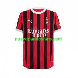Camiseta de Fútbol AC Milan Hombre Casa 2024-2025 Manga Corta