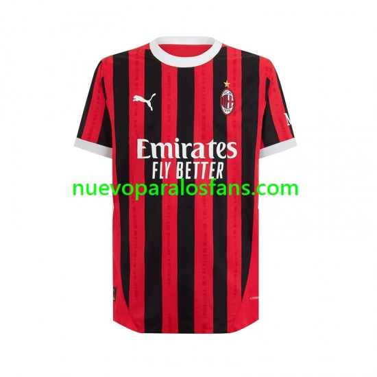 Camiseta de Fútbol AC Milan Hombre Casa 2024-2025 Manga Corta