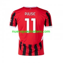 Camiseta de Fútbol AC Milan Pulisic 11 Hombre Casa 2024-2025 Manga Corta