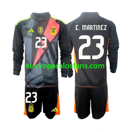 Camiseta de Fútbol Argentina Emiliano Martinez 23 Portero Niño Casa 2024 Manga Larga