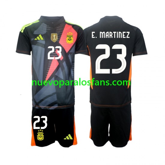 Camiseta de Fútbol Argentina Emiliano Martinez 23 Portero Niño Casa 2024 Manga Corta
