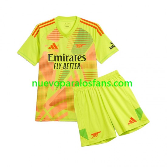 Camiseta de Fútbol Arsenal Portero Niño Casa 2024-2025 Manga Corta
