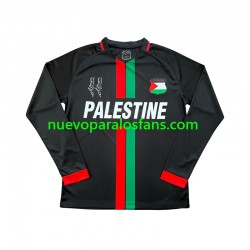 Camiseta de Fútbol Club Deportivo Palestino Center Stripre Hombre Casa 2024-2025 Manga Larga