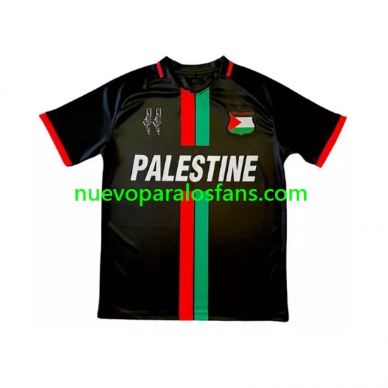 Camiseta de Fútbol Club Deportivo Palestino Center Stripre Hombre Casa 2024-2025 Manga Corta