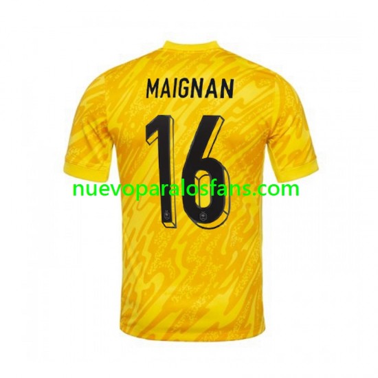 Camiseta de Fútbol Francia MAIGNAN 16 Portero Hombre Casa Euro 2024 Manga Corta