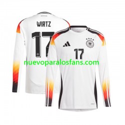 Camiseta de Fútbol Alemania Florian Wirtz 17 Hombre Casa Euro 2024 Manga Larga