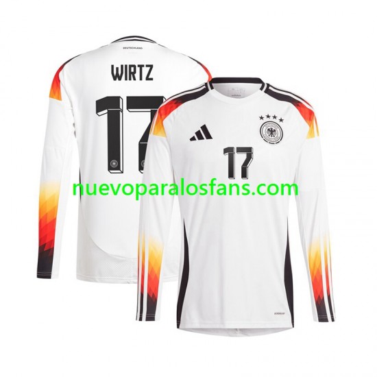Camiseta de Fútbol Alemania Florian Wirtz 17 Hombre Casa Euro 2024 Manga Larga