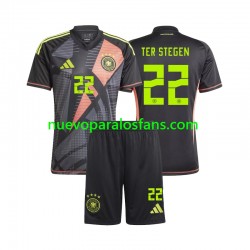 Camiseta de Fútbol Alemania Ter Stegen 22 Portero Niño Casa Euro 2024 Manga Corta
