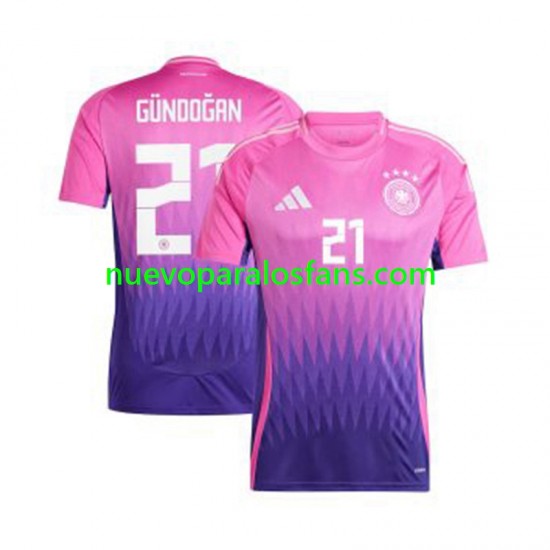 Camiseta de Fútbol Alemania Ilkay Gundogan 21 Hombre Exterior Euro 2024 Manga Corta