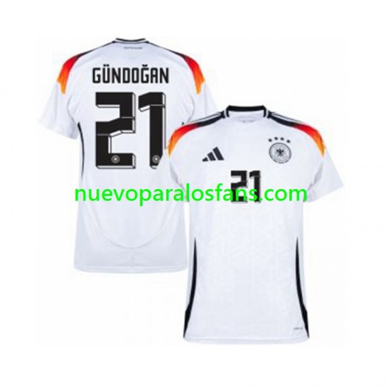 Camiseta de Fútbol Alemania Ilkay Gundogan 21 Hombre Casa Euro 2024 Manga Corta
