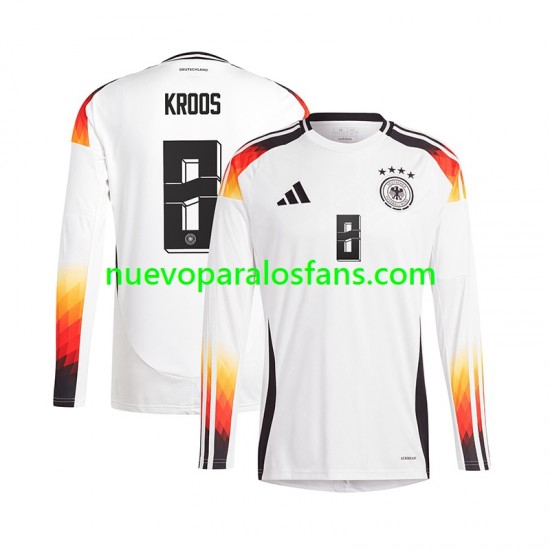 Camiseta de Fútbol Alemania Toni Kroos 8 Hombre Casa Euro 2024 Manga Larga