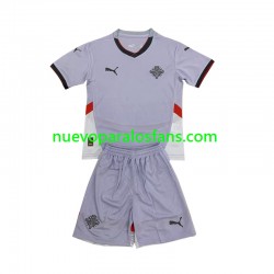 Camiseta de Fútbol Islandia Niño Exterior 2024 Manga Corta