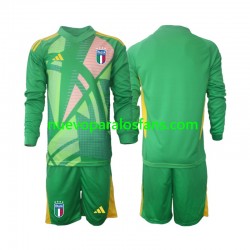Camiseta de Fútbol Italia Portero Niño Exterior Euro 2024 Manga Larga