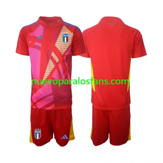 Camiseta de Fútbol Italia Portero Niño Tercera Euro 2024 Manga Corta