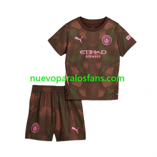 Camiseta de Fútbol Manchester City Portero Niño Casa 2024-2025 Manga Corta