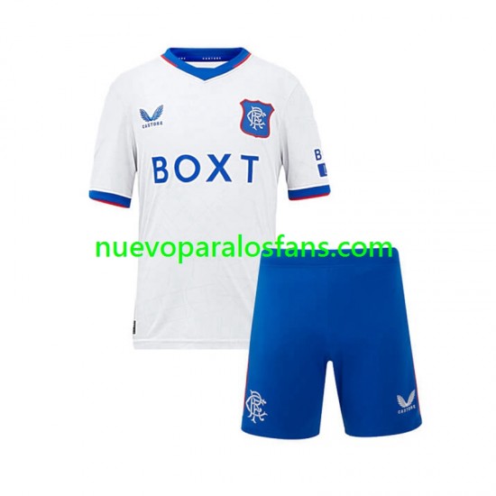Camiseta de Fútbol Rangers Niño Exterior 2024-2025 Manga Corta