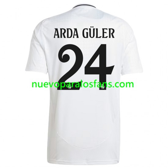 Camiseta de Fútbol Real Madrid ARDA GULER 24 Hombre Casa 2024-2025 Manga Corta