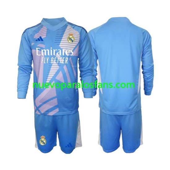 Camiseta de Fútbol Real Madrid Portero Niño Casa 2024-2025 Manga Larga