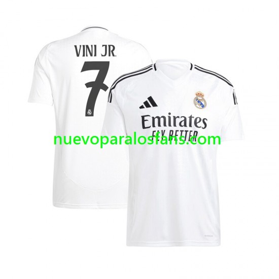 Camiseta de Fútbol Real Madrid Vinicius Junior 7 Hombre Casa 2024-2025 Manga Corta