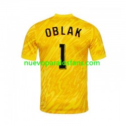 Camiseta de Fútbol Eslovenia Jan Oblak 1 Portero Hombre Casa Euro 2024 Manga Corta