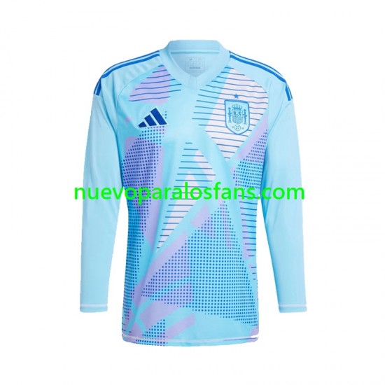 Camiseta de Fútbol España Portero Hombre Exterior Euro 2024 Manga Larga