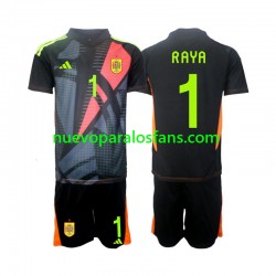 Camiseta de Fútbol España David Raya 1 Portero Niño Exterior Euro 2024 Manga Corta
