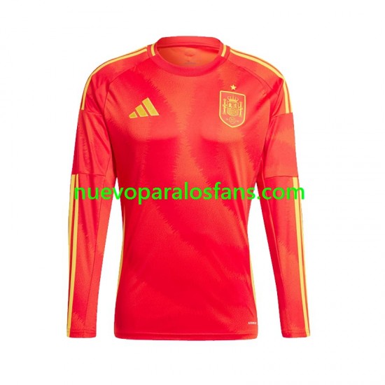 Camiseta de Fútbol España Hombre Casa Euro 2024 Manga Larga