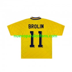 Camiseta de Fútbol Suecia Brolin 11 Retro Hombre Casa 1994 Manga Corta
