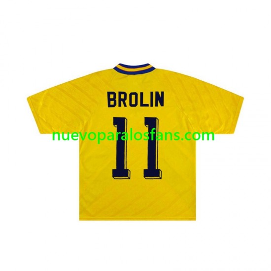 Camiseta de Fútbol Suecia Brolin 11 Retro Hombre Casa 1994 Manga Corta