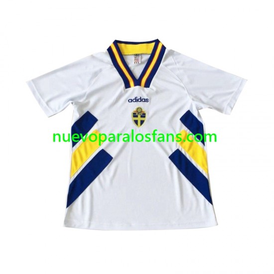 Camiseta de Fútbol Suecia Retro Hombre Exterior 1994 Manga Corta