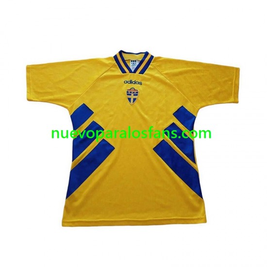 Camiseta de Fútbol Suecia Retro Hombre Casa 1994 Manga Corta
