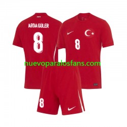 Camiseta de Fútbol Turquía Arda Guler 8 Niño Exterior Euro 2024 Manga Corta