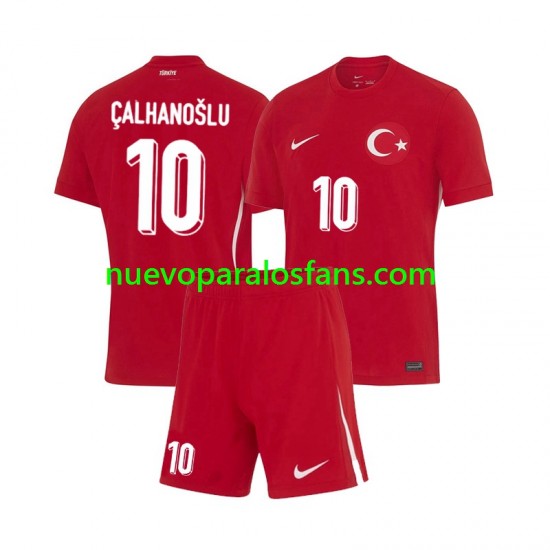 Camiseta de Fútbol Turquía Hakan Calhanoglu 10 Niño Exterior Euro 2024 Manga Corta