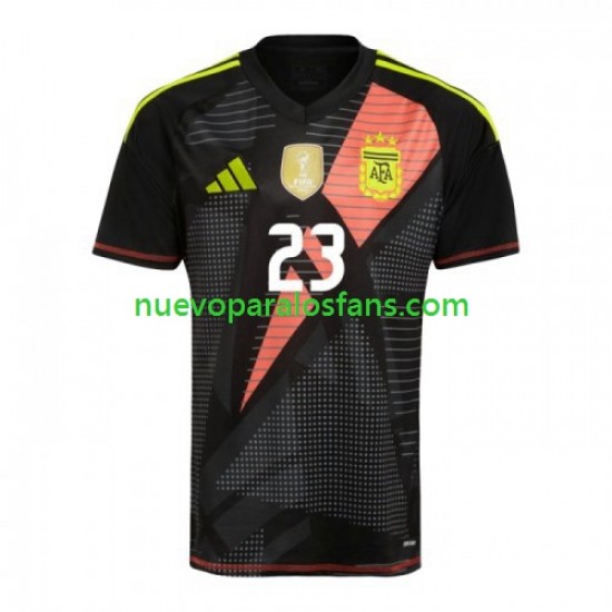 Camiseta de Fútbol Argentina Emiliano Martinez 23 Copa America Portero Hombre Casa 2024 Manga Corta