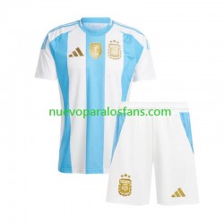 Camiseta de Fútbol Argentina Copa America Niño Casa 2024 Manga Corta