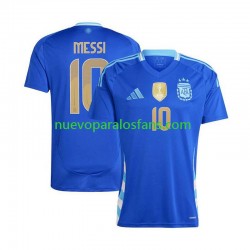 Camiseta de Fútbol Argentina Lionel Messi 10 Copa America Hombre Exterior 2024 Manga Corta