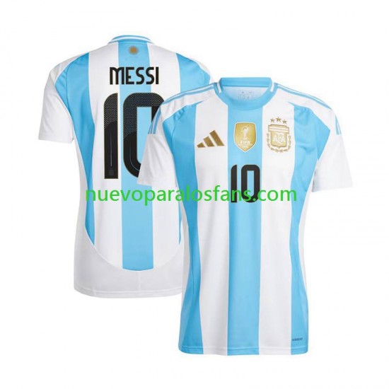 Camiseta de Fútbol Argentina Lionel Messi 10 Copa America Hombre Casa 2024 Manga Corta